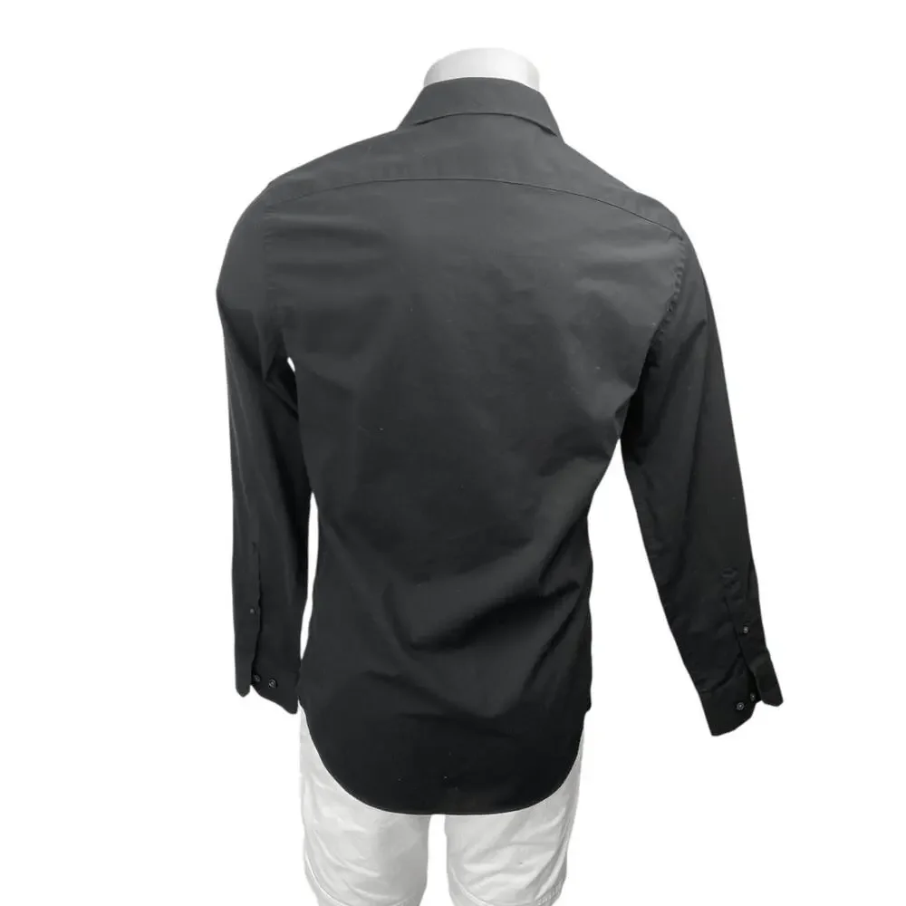 Banana Republic Men's Black Non-Iron Long Sleeve Button Down Shirt Top Size S